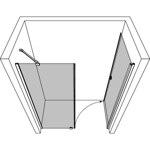 Hietakari Forma 317 Tilanjakaja kiinteällä seinällä ja kääntyvällä ovella
