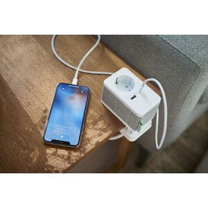 Schneider Electric Pöytäyksikkö Unica System+ S Schuko+USB/C tekstiilipinta antrasiitti