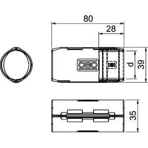 OBO Bettermann Jatkomuhvi muovia Quick-pipe harmaa M32 10kpl