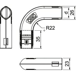 OBO Bettermann Suojaputken kaari muovia OBO Quick-pipe harmaa M20 5kpl