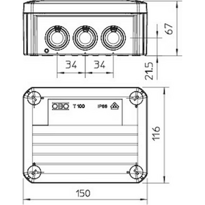 OBO Bettermann Jakorasia T100 KLPP IP66 10mm2 10xM25