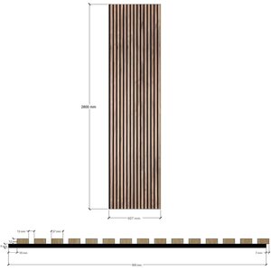 Evella Puuviilupintainen akustiikkalevy, V27L pähkinä 2,8 x 0,6m / 21mm