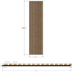 Evella Puuviilupintainen akustiikkalevy, V27L tammi 2,8 x 0,6m / 21mm