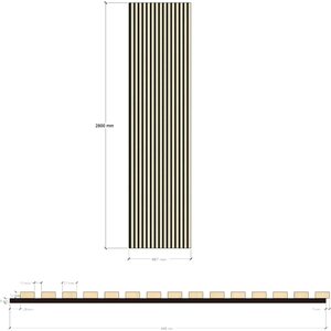 Evella Puuviilupintainen akustiikkalevy, V27L vaahtera 2,8 x 0,6m / 21mm