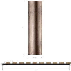 Evella Puuviilupintainen akustiikkalevy, V40 pähkinä 2,4 x 0,6m / 21mm