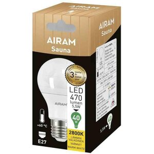 Airam Led saunalamppu A60 4.5W/828 E27 470lm 2800K
