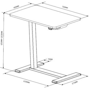 Bandago Unit 70x40cm sähköpöytä, musta