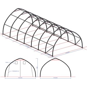 Ranch 6,1 x 12,8 x 3,66 m 900g kalustohalli