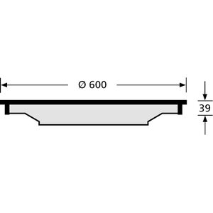 Sadevesikansi valurautaa pyöreä 600mm A15 ritiläkansi