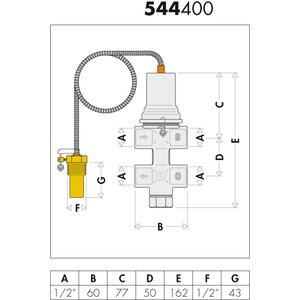 Terminen varolaite puukattilalle Caleffi 544 kaksisuuntainen