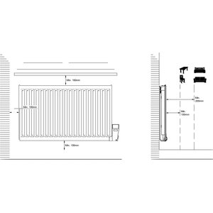 Purmo Öljytäytteinen sähkölämmitin Kaba 2.0 P 1000W 50x105cm