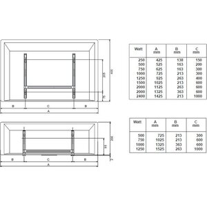 Nobö Sähkölämmitin Front Glen Dimplex 500W 40x53cm kytkentärasialla ja pistotulpalla