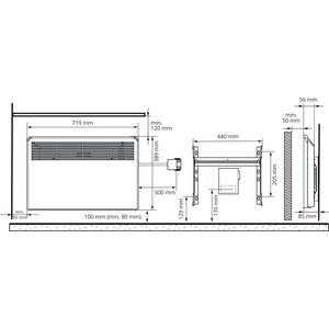 Ensto Lämmitin Beta15 BT EB 1500W K 39x112cm