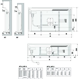 Nobö Lämmitin Top NTL4N 15 Glen Dimplex 1500W IP24 40x103cm