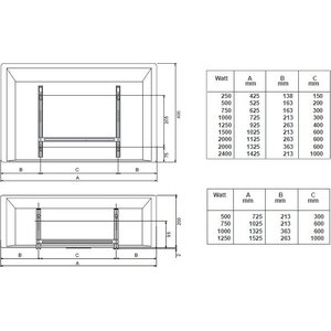 Nobö Sähkölämmitin Front Glen Dimplex 1000W 40x73cm kytkentärasialla ja pistotulpalla