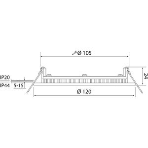 Airam Alasvalo Flat R Duo 120 IP44 8W 830/840 DIM valkoinen
