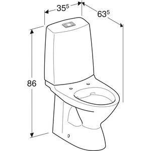IDO WC-istuin Glow 60 kiinnitysrei'illä 2-H S-lukko