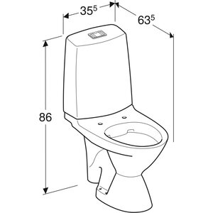 IDO WC-istuin Glow 63 iso jalka kiinnityrei'illä 2-H