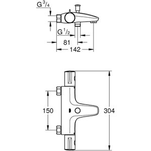Grohe amme- ja suihkuhana 34754000 grohtherm 800 jp