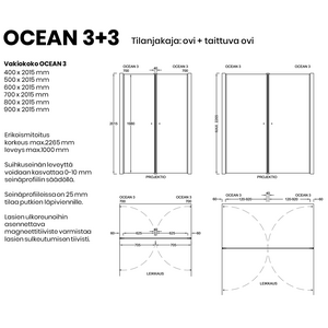 Vihtan Tilanjakaja Ocean 3+3 kahdella ovella