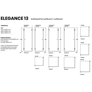Vihtan Suihkukulma Elegance 13 kahdella ovella