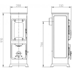 Kamiina Sissi Basic 5kW musta lasiluukulla