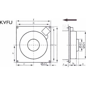 Kanavapuhallin KV-200B seinämalli