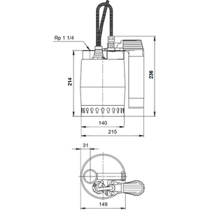 Grundfos Tyhjennyspumppu KP 150-AV RST putkivipalla