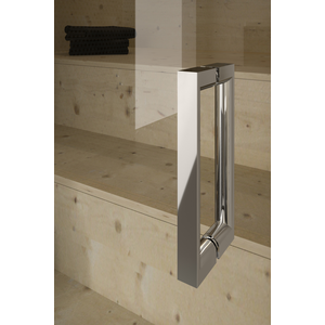 Hietakari Saunan lasiseinä vedinpuolen sivuikkunalla Classic 659 clear glass