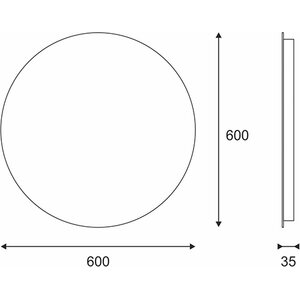 Muatoa valopeili halo ø600x35mm led 19W