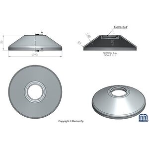 Merika Peitelaippapari 3/4" D90mm korkeus 25mm musta
