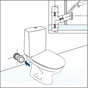 WC-istuin P-lukko piiloviemäri 3/6L huuhtelu