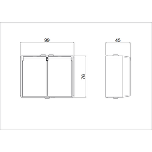 Ensto Pistorasia Intro 2-osainen IP54