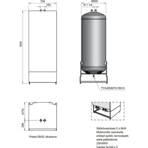 Jäspi Lämminvesivaraaja VLM300S modul 3kW 3-V