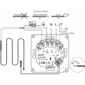 Ensto Yhdistelmätermostaatti ECO16BT-J 16A IP30