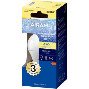 Airam Led pakkaslamppu 4.9W/828 E27 2800K