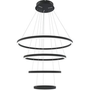 Valaisin Grönlund Layer 4 LED-kattovalaisin Ø 80 + 60 + 45 + 30 cm, himmennettävissä, matta musta