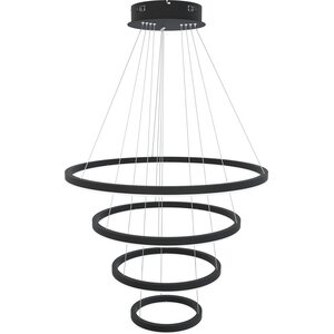 Valaisin Grönlund Layer 4 LED-kattovalaisin Ø 80 + 60 + 45 + 30 cm, himmennettävissä, matta musta