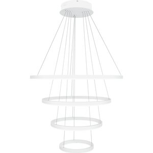 Valaisin Grönlund Layer 4 LED-kattovalaisin Ø 80 + 60 + 45 + 30 cm, himmennettävissä, matta valkoinen
