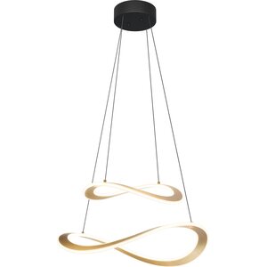 Valaisin Grönlund Waves 2 LED-kattovalaisin Ø 72 cm, TRIAC-himmennettävä, musta / messinki