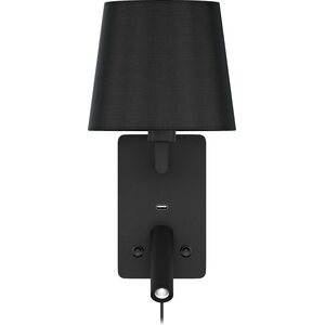Valaisin Grönlund Denver seinävalaisin varjostimella USB-latausportilla musta