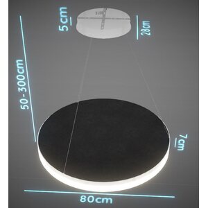 Valaisin Grönlund Kattovalaisin Acoustic Circulo Ø80cm LED 48W 3000K Musta