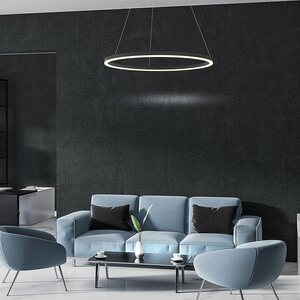 Valaisin Grönlund Kattovalaisin Layer 1 LED, matta musta, ø 80 cm