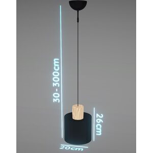 Valaisin Grönlund LOG 20-kattovalaisin Ø 20 cm, ↕ 26 cm, puu/musta