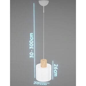 Valaisin Grönlund LOG 20-kattovalaisin Ø 20 cm, ↕ 26 cm, puu/valkoinen