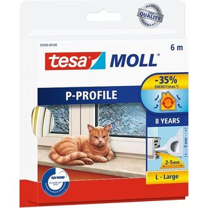 Tesa Ikkunatiiviste Tesamoll P-profiili 9 x 5,5mm 6m white