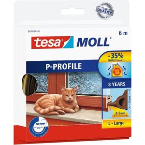 Tesa Ikkunatiiviste Tesamoll P-profiili 9 x 5,5mm 6m ruskea