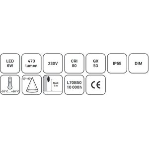 Saas Instruments Saunavalaisin Highline Löyly musta IP55 GX53