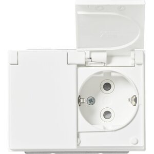 ABB Pistorasia Impressivo 2-os maad jousiliittimin haaroitusliittimet, läppäkansi, matta valkoinen