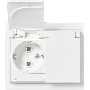 ABB Pistorasia Impressivo 2-os maad IP44, matta valkoinen, jousiliittimin, haaroitusliittimet